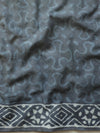 Handloom Mul Cotton Block Print Suit Set-Grey