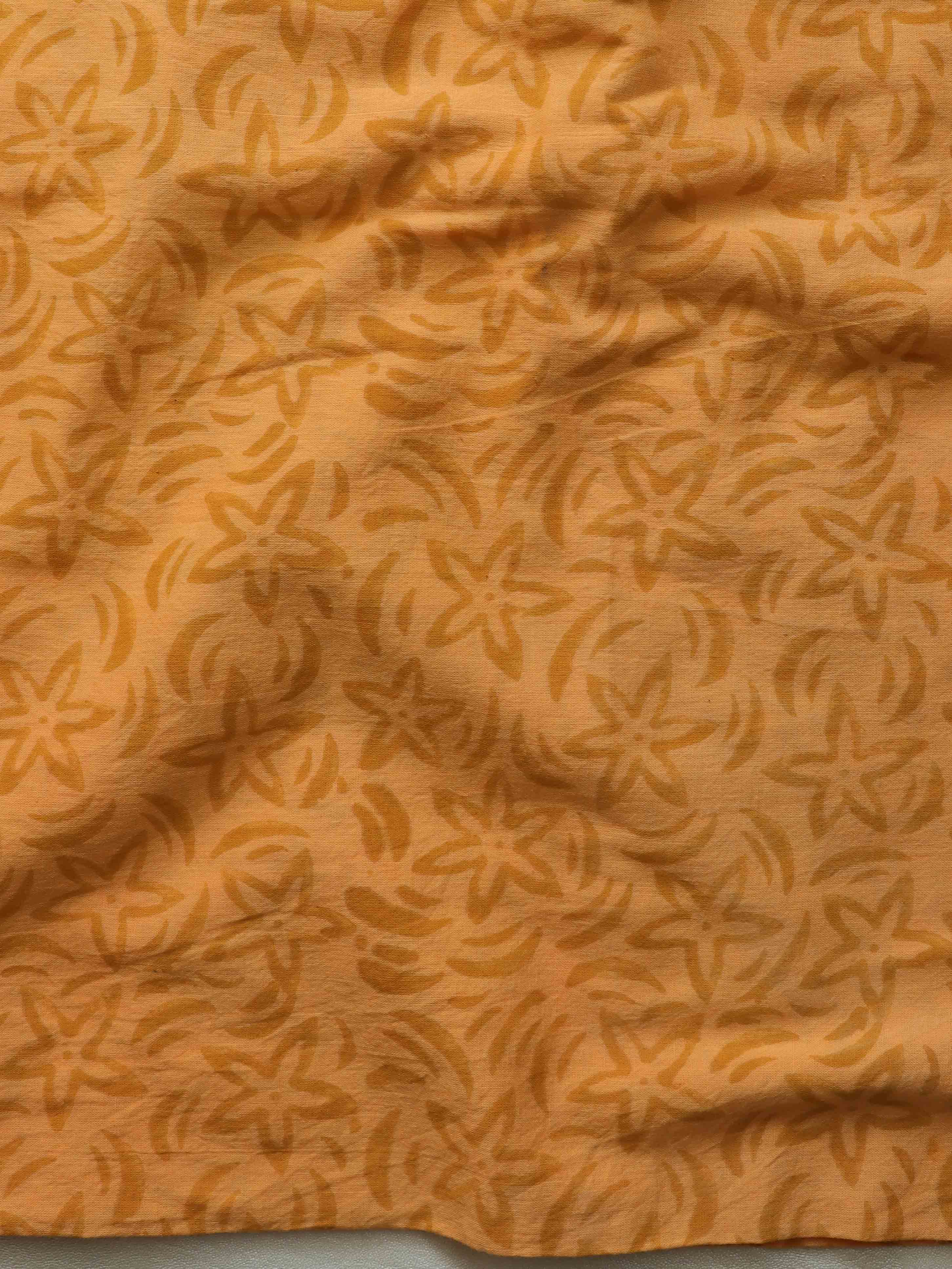 Handloom Mul Cotton Block Print Suit Set-Peach