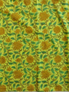 Handloom Mul Cotton Block Print Suit Set-Green & Blue
