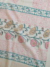 Handloom Mul Cotton Block Print Suit Set-White