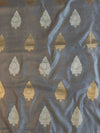 Banarasee Cotton Silk Salwar Kameez Fabric & Dupatta-Peach & Grey