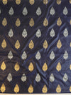 Banarasee Cotton Silk Salwar Kameez Fabric & Dupatta-Grey & Blue