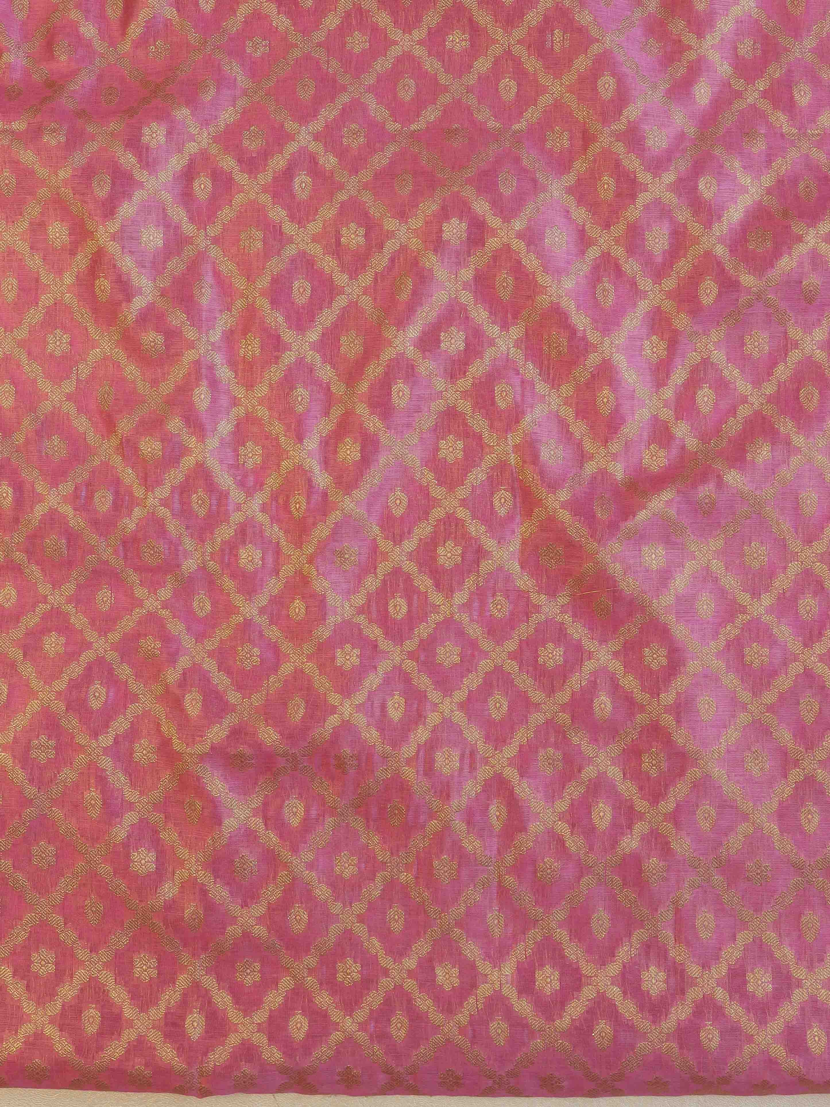 Banarasee Cotton Silk Zari Woven Salwar Kameez Dupatta Set-Pink