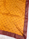 Banarasee Pure Chiffon Saree With Embroidery Work & Banarasee Border-Yellow