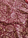 Pure Handloom Khadi Cotton Hand-Dyed Batik Pattern Salwar Kameez Dupatta Set-Maroon