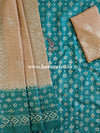 Pure Handloom Khadi Cotton Hand-Dyed Batik Pattern Salwar Kameez Dupatta Set-Green