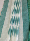 Pure Handloom Cotton Self Weaving Salwar Kameez Set With Ikkat Dupatta-Green