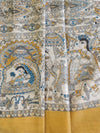 Pure Handloom Khadi Cotton Madhubani Print Salwar Kameez Dupatta Set-Beige