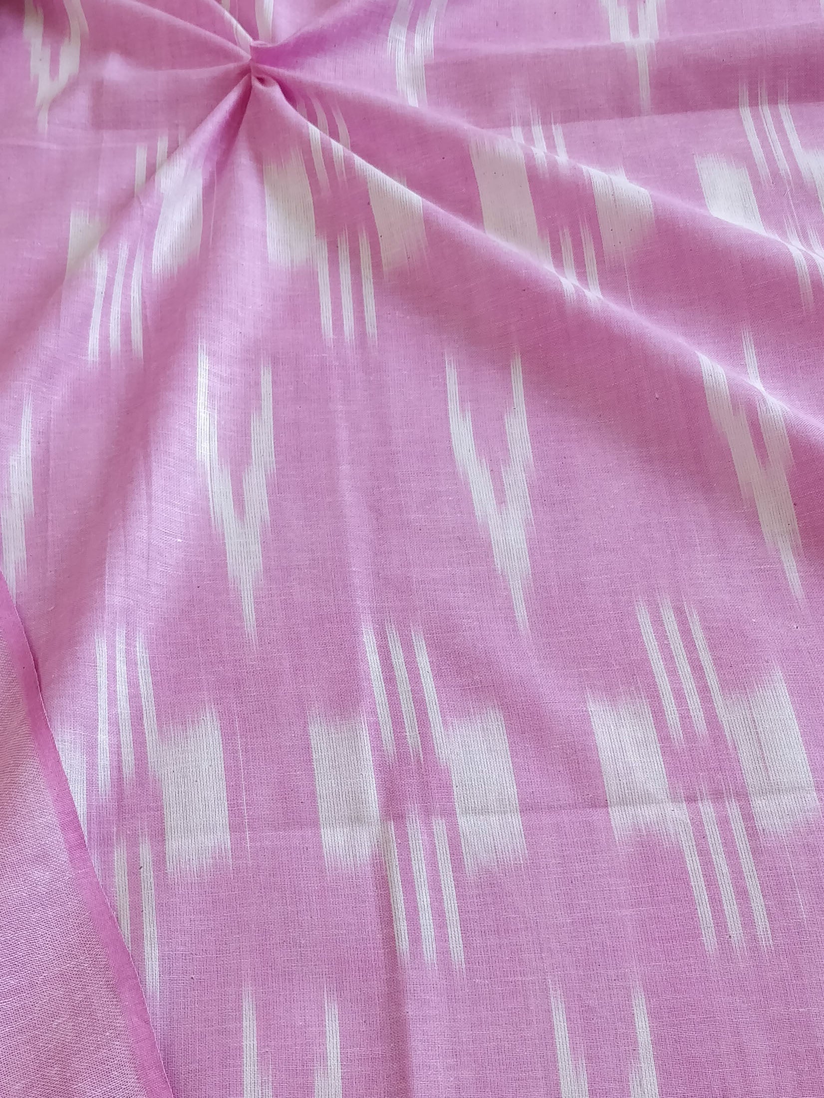 Handloom Khadi Cotton Salwar Kameez Dupatta Ikkat Woven Set-Pink