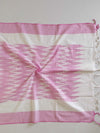 Handloom Khadi Cotton Salwar Kameez Dupatta Ikkat Woven Set-Pink