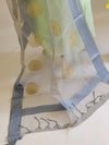 Banarasee Embroidered Gold Buta Design Organza Dupatta-Grey