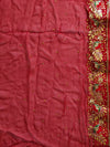 Chiffon Bandhej Saree With Gotapatti Zardozi Work-Red