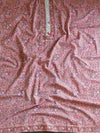 Pure Handloom Mul Cotton Sanganeri Block Printed Gotapatti Suit Set-Coral & White