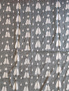 Pure Handloom Mul Cotton Ikkat Print Suit Set-Grey & Red