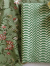 Handloom Mul Cotton Kameez & Bottom Set-Green