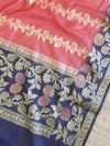 Banarasee Cotton Silk Zari Woven Salwar Kameez Dupatta Set-Red & Blue