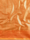 Banarasee Handwoven Semi Silk Saree With Zari Jaal Design-Yellow