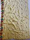Banarasee Semi-Stitched Muslin Silk Handwork Salwar Kameez Set With Organza Cutwork Dupatta-Yellow