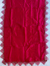 Banarasee Semi-Stitched Raw Silk Kameez With Sequins Work With Viscose Sequins Cutwork Dupatta-Deep Green & Pink