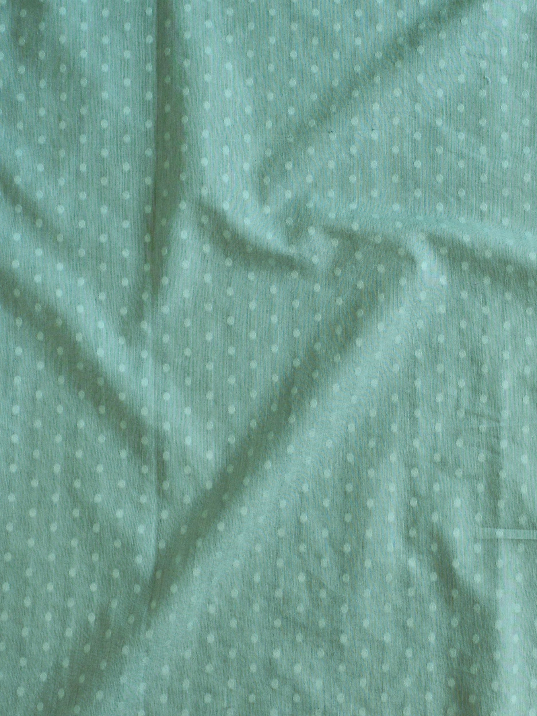 Banarasee Chanderi Cotton Resham Buti Salwar Kameez Fabric With Digital Print Kota Dupatta-Sea Green
