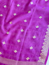 Banarasee Pure Chanderi Silk Zari Buti Salwar Kameez Set-Violet