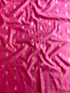 Banarasee Pure Chanderi Silk Zari Buti Salwar Kameez Set-Pink & Green