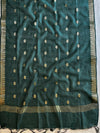 Banarasee Pure Chanderi Silk Zari Buti Salwar Kameez Set-Pink & Green