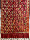 Banarasee Chanderi Cotton Salwar Kameez Fabric With Dupatta Zari Buta Design- Maroon