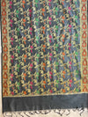 Banarasee Chanderi Cotton Salwar Kameez Fabric With Dupatta Zari Buta Design- Dark Green