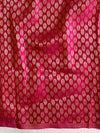Banarasee Pure Chiffon Saree With Embroidery Work & Banarasee Border-Fuchsia Pink