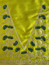 Banarasee Handwoven  Semi-Katan Zari Buta & Border With Contrast Embroidered Blouse Saree-Rama Green