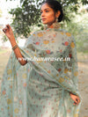 Banarasee Tissue Silk Salwar Kameez Fabric With Digital Print Duaptta-Blue