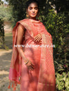 Banarasee Cotton Silk Zari Woven Salwar Kameez Dupatta Set-Peach