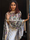Banarasee Handloom Chanderi Cotton Salwar Kameez With Digital Print Dupatta-Grey