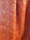 Banarasee Handwoven Semi-Chiffon Saree With Bandhej & Floral Border-Violet