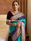 Banarasee Handwoven Semi-Chiffon Saree With Bandhej & Floral Border-Green