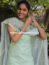 Banarasee Embroidered Chanderi Salwar Kameez With Digital Print Dupatta-Pastel Green
