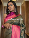 Banarasee Kubera Pattu Soft Silk Saree With Copper Zari Work-Green
