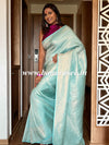 Banarasee Kubera Pattu Soft Silk Saree With Copper Zari Work-Green