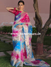 Banarasee Organza Silk Mix Saree With Shibori Dye & Zari Border-Multicolor
