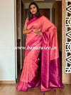 Banarasee Kubera Pattu Soft Silk Saree With Copper Zari Work-Peach