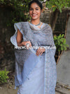 Banarasee Embroidered Chanderi Salwar Kameez With Digital Print Dupatta-Grey