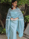 Banarasee Embroidered Chanderi Salwar Kameez With Digital Print Dupatta-Pastel Blue