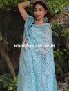 Banarasee Embroidered Chanderi Salwar Kameez With Digital Print Dupatta-Pastel Blue