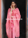 Banarasee Semi-Silk Salwar Kameez Fabric With Meena Design-Peach