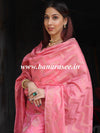 Banarasee Semi-Silk Salwar Kameez Fabric With Meena Design-Peach