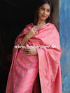 Banarasee Semi-Silk Salwar Kameez Fabric With Meena Design-Peach