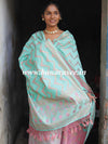 Banarasee Semi-Silk Salwar Kameez Fabric With Meena Design-Green