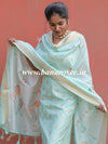Banarasee Glossy Semi Silk Zari Work Salwar Kameez Set With Hand-Painted Dupatta-Green