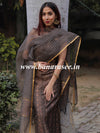Banarasee Ghichha Embroidery Cotton Silk Salwar Kameez Fabric-Brown